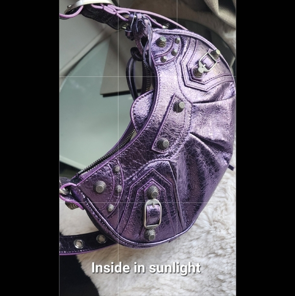 Nwot Balenciaga cagole bag in laminated leather - lilac - Picture 13 of 14